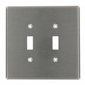 Ezgeneration 5.25 x 5.3 in. Oversized Stainless Steel 2-Gang 2-Toggle Wall Plate EZ783753